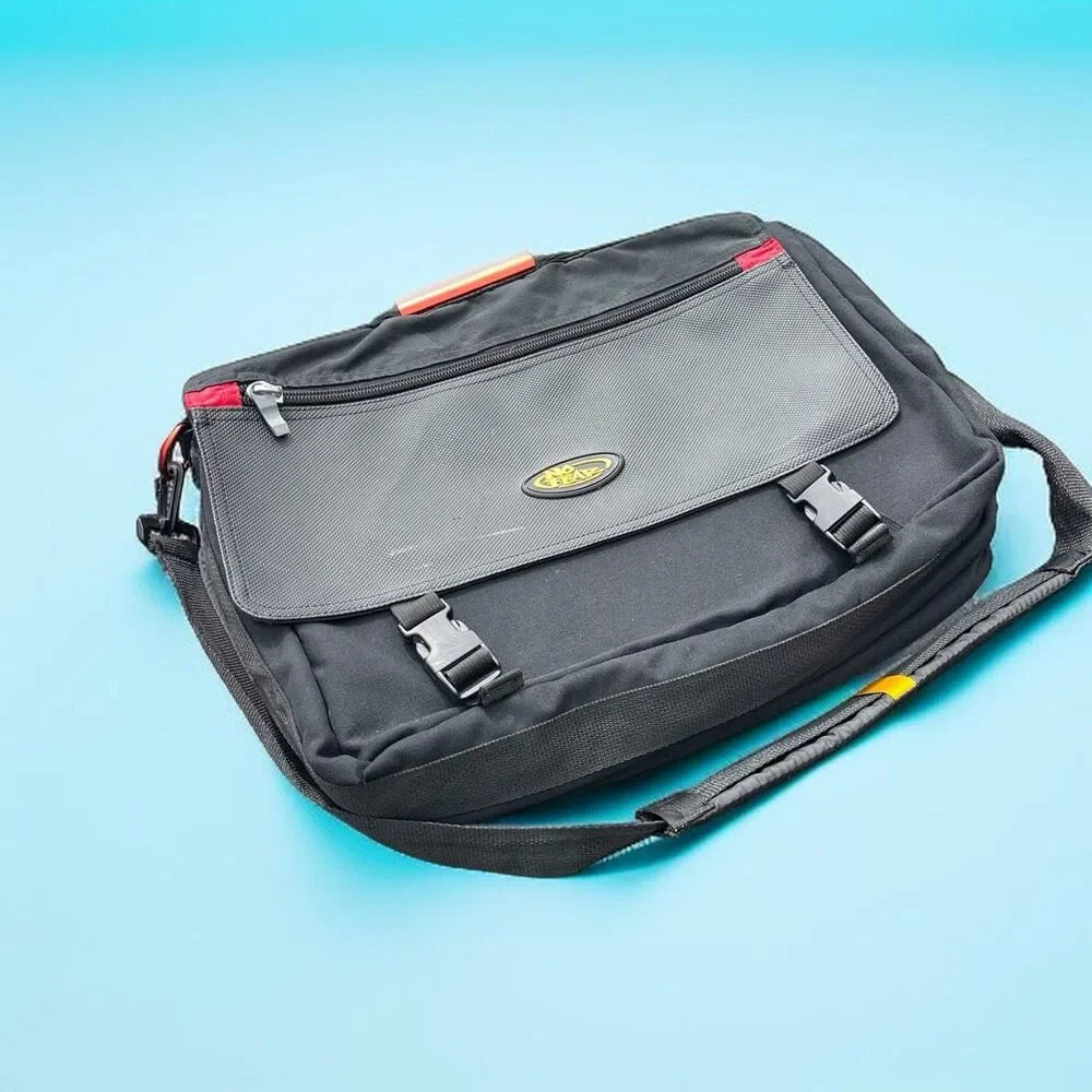 NO FEAR Messenger Bag, 90s, Y2K, Black, Red, Logo
